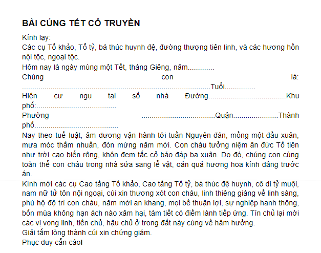 B&agrave;i c&uacute;ng tết