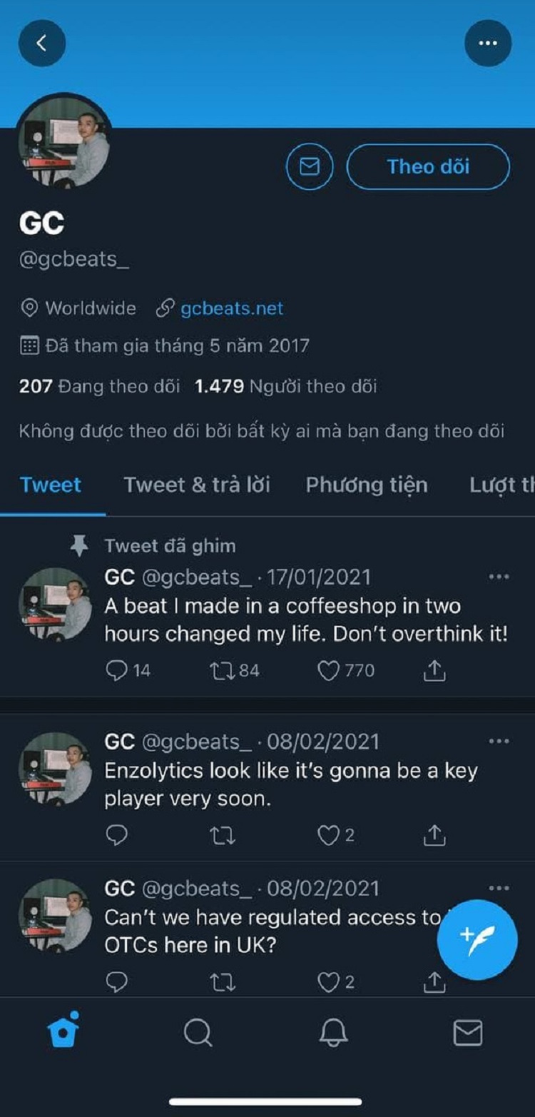 K&ecirc;nh Twitter của GC