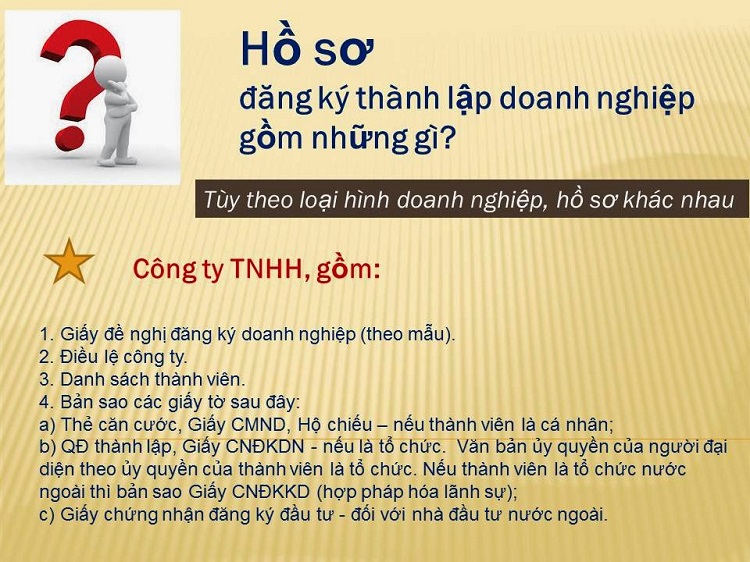 hồ sơ th&agrave;nh lập doanh nghiệp gồm những g&igrave;