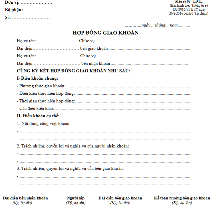 hợp đồng kho&aacute;n việc được sử dụng trong những trường hợp n&agrave;o