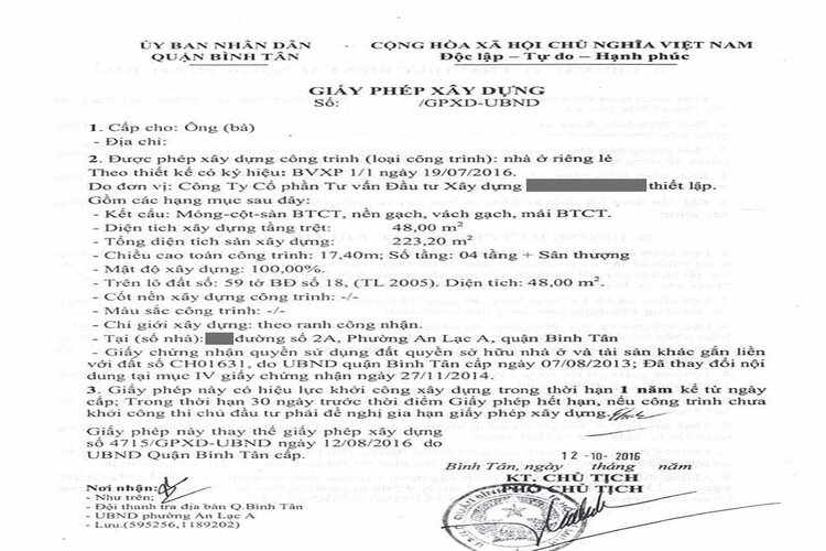 Xin giấy phép xây dựng cần những thủ tục, giấy tờ nào?