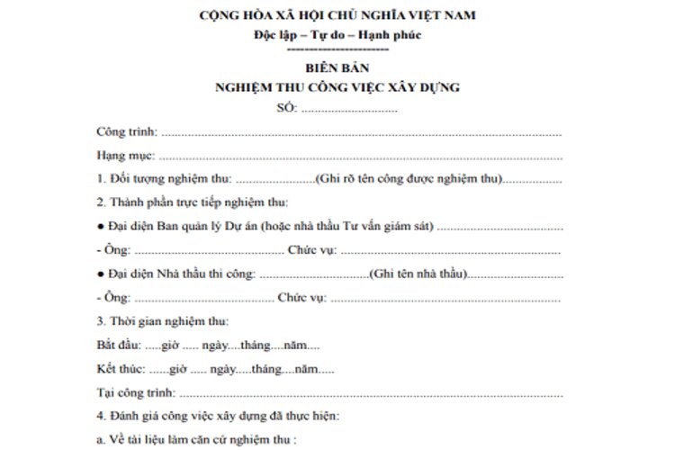 Nghiệm thu tiếng anh l&agrave; g&igrave;