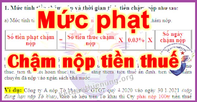  Mức phạt v&agrave; hạch to&aacute;n tiền chậm nộp thuế