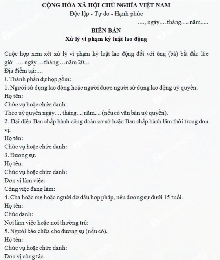 Vai trò chức năng biên bản kỷ luật nhân viên
