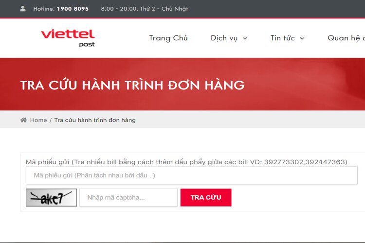 C&aacute;ch tra m&atilde; vận đơn Viettel Post bằng Website