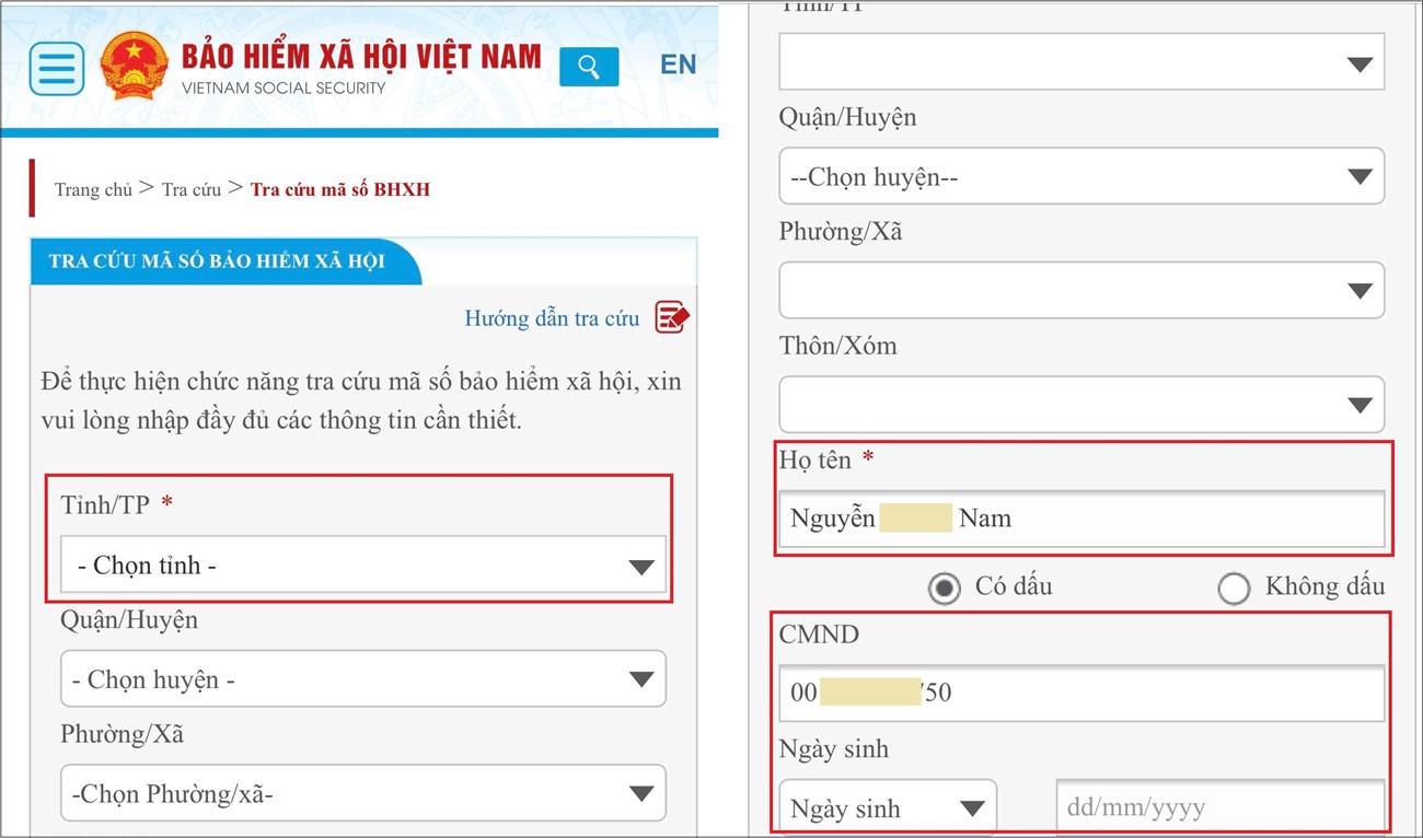 Tra cứu m&atilde; số BHXH tr&ecirc;n Cổng th&ocirc;ng tin Bảo hiểm x&atilde; hội Việt Nam
