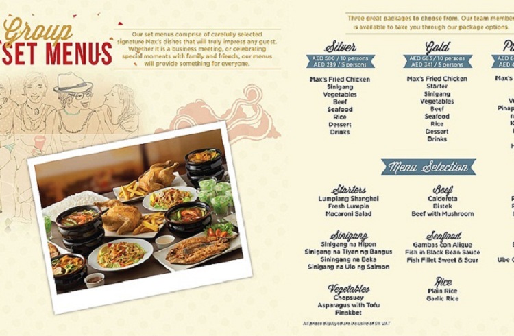 Set up thực đơn
