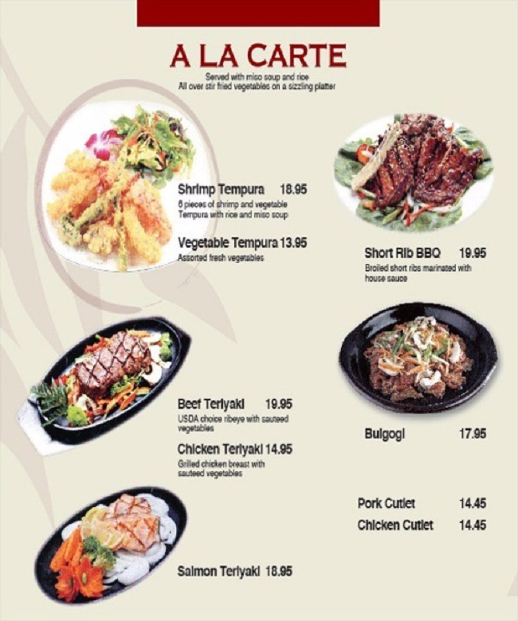 C&aacute;ch thiết kế menu A la carte