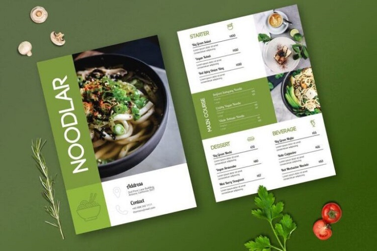 Mẫu menu ấn tượng