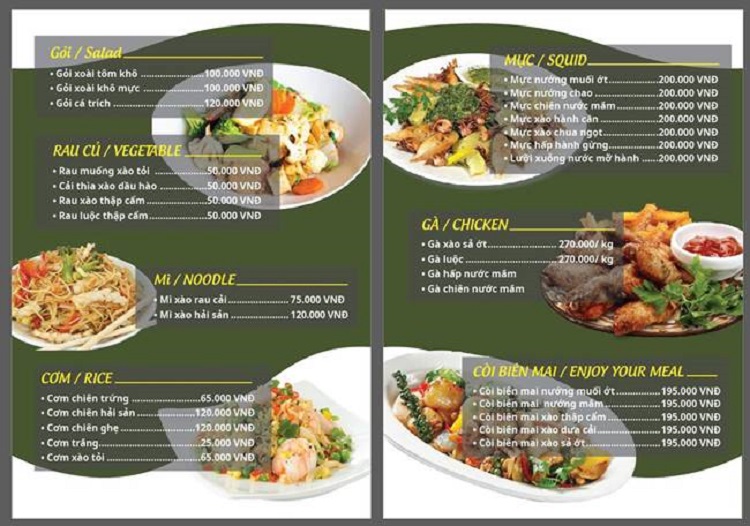 Mẫu menu đẹp