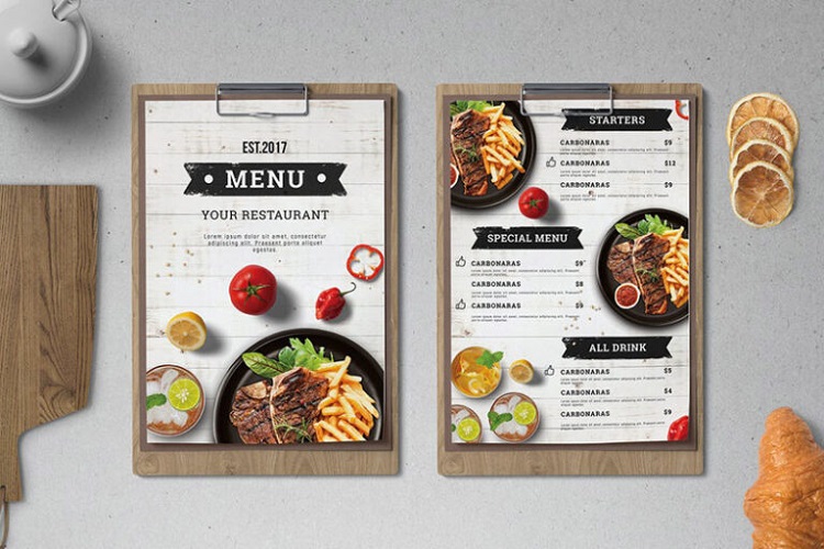 Mẫu menu sang trọng