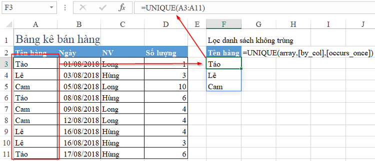 Lọc danh s&aacute;ch tự động