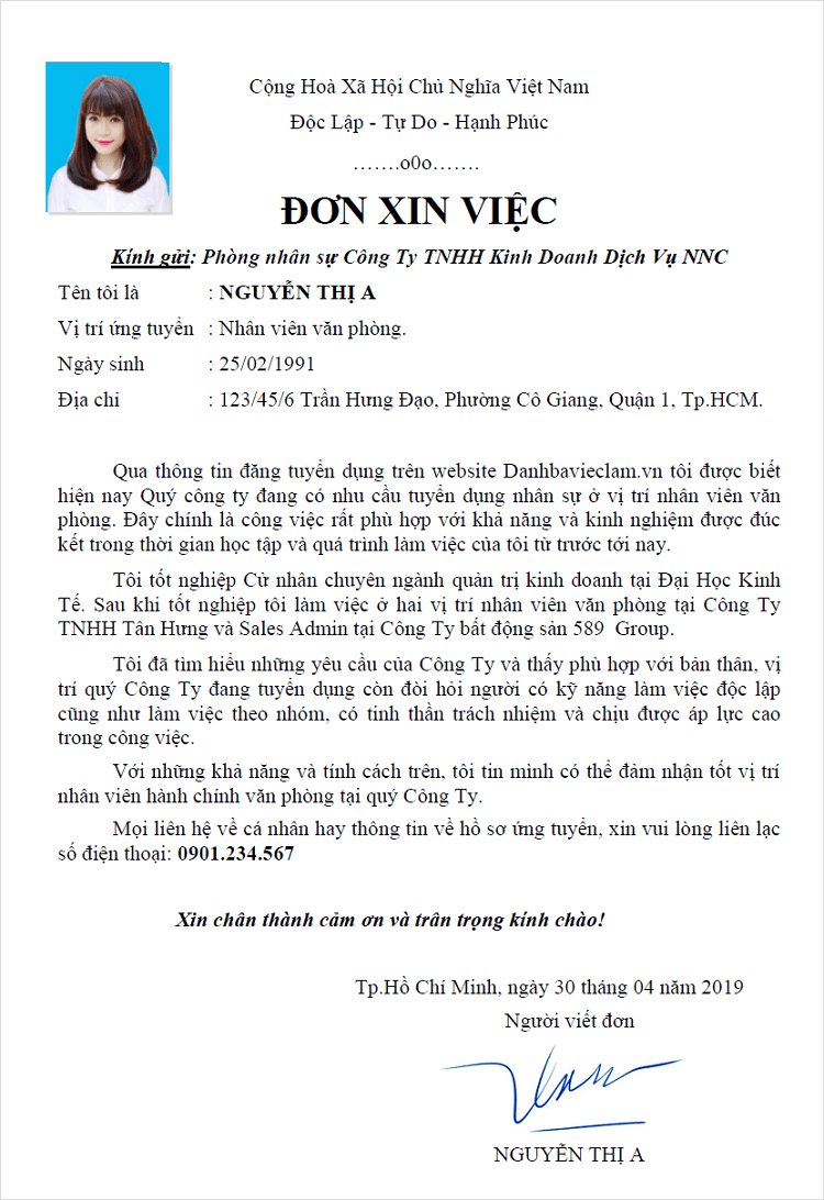 Đơn xin việc