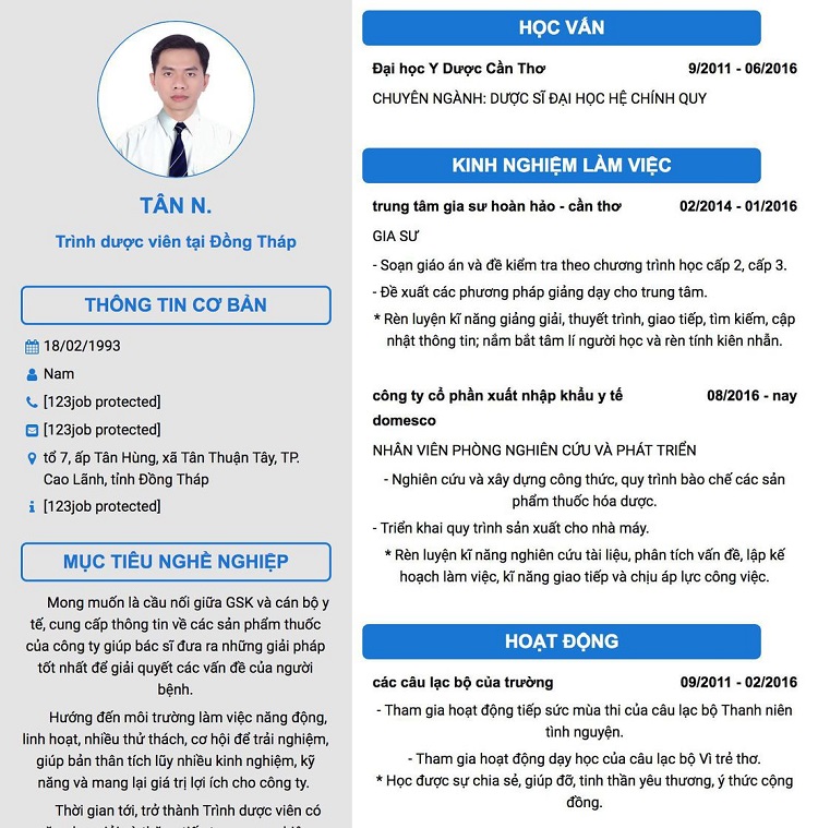 Độ d&agrave;i CV ph&ugrave; hợp
