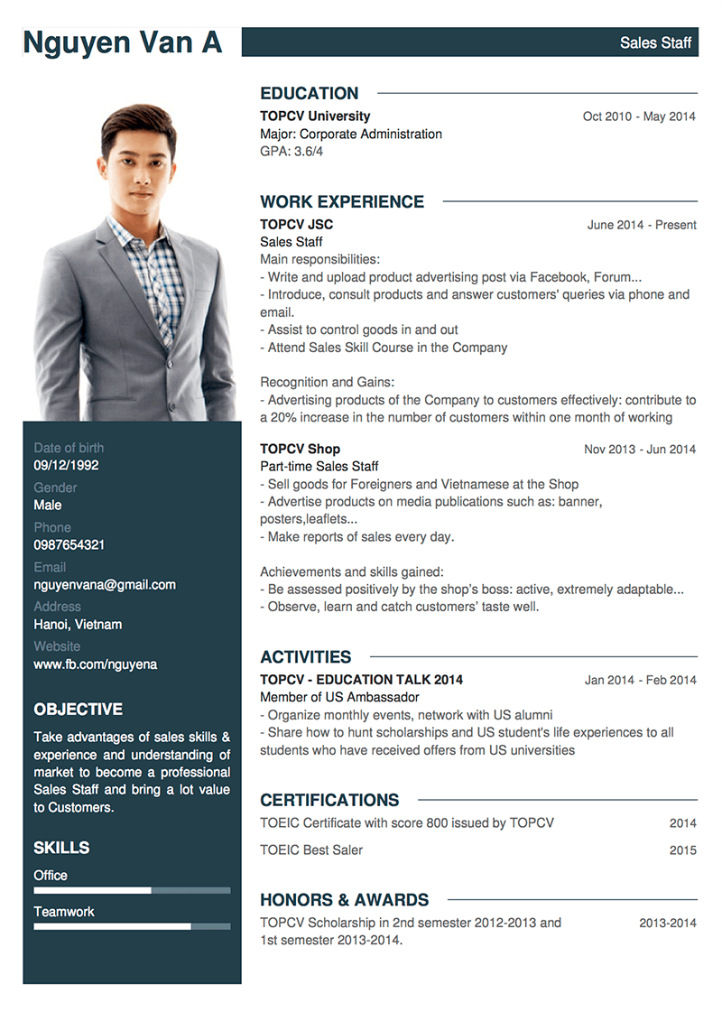 Mẹo viết CV part-time bằng tiếng Anh ấn tượng