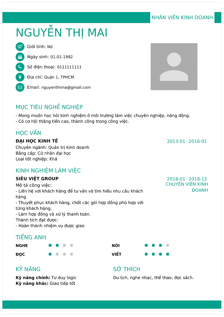 C&aacute;ch viết kỹ năng trong cv