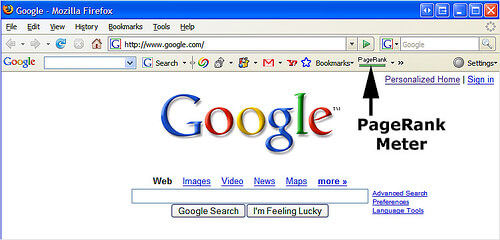 Thanh c&ocirc;ng cụ Pagerank