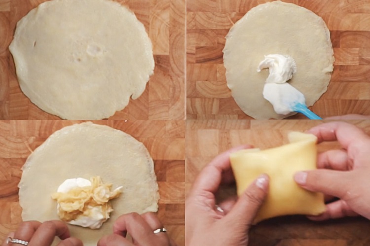 Bước 3: cuộn b&aacute;nh