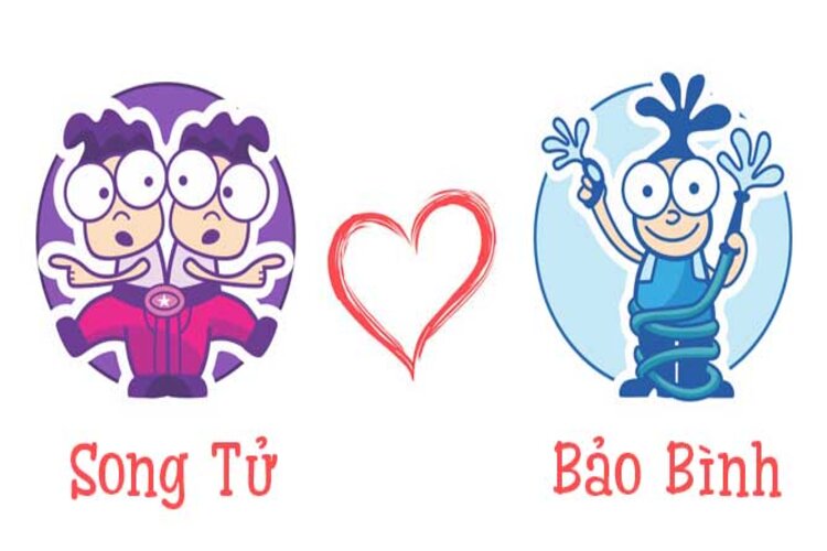 Cung Bảo Bình nữ và Song Tử nam
