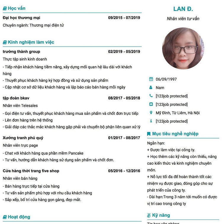 Chi tiết đầy đủ cách viết mẫu CV nhân viên chốt đơn mới nhất hiện nay