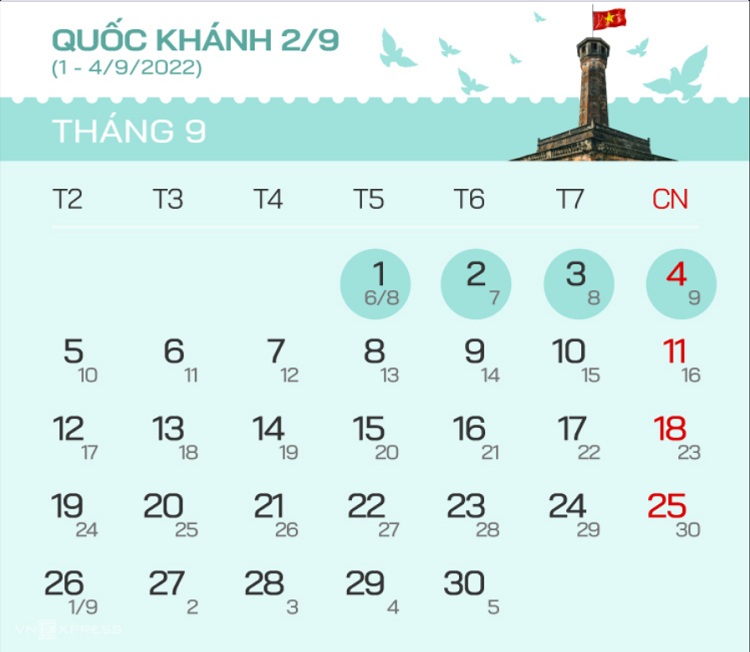 Nghỉ lễ - Quốc Kh&aacute;nh