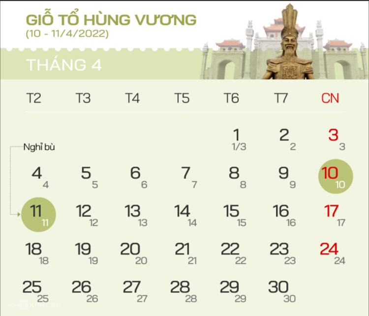Nghỉ lễ - Giỗ tổ H&ugrave;ng Vương