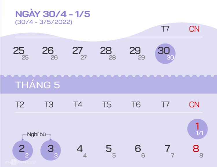 Nghỉ lễ 30/4-1/5