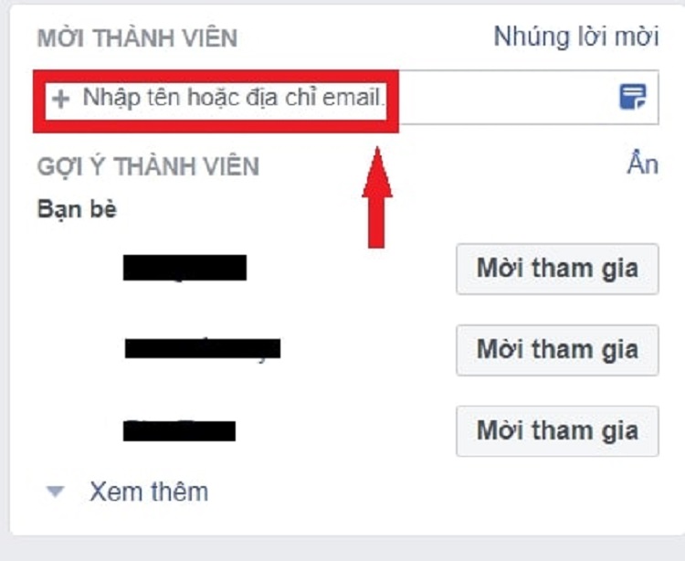 Phần mềm gửi lời mới tham gia bằng địa chỉ email