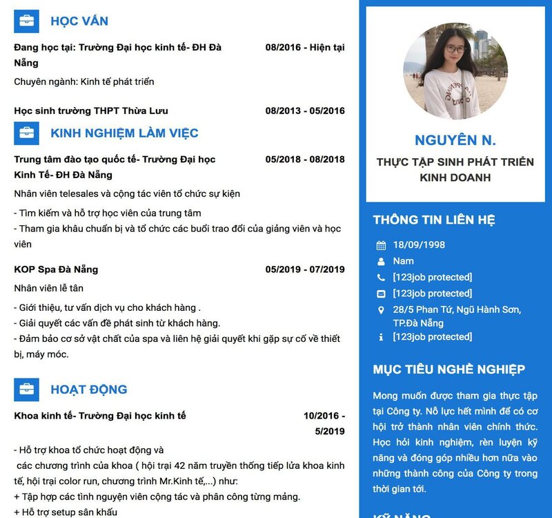 Hướng dẫn c&aacute;ch viết CV thực tập sinh kinh doanh