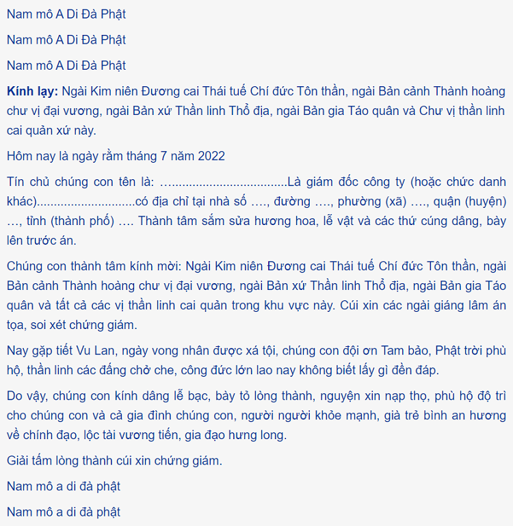 B&agrave;i văn c&uacute;ng rằm th&aacute;ng 7