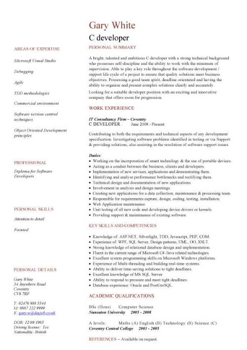 Hướng dẫn chi tiết cách viết mẫu CV C Developers chuẩn hiện nay
