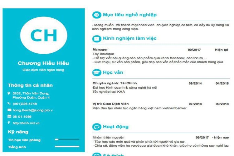 Hướng dẫn c&aacute;ch viết CV giao dịch vi&ecirc;n