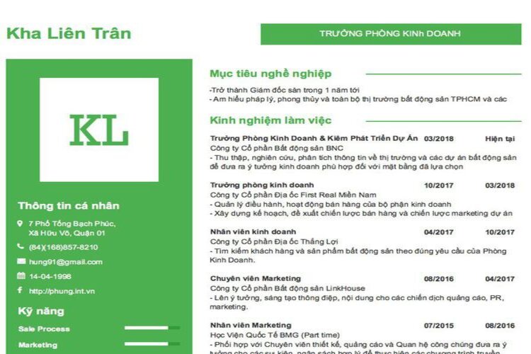 Hướng dẫn c&aacute;ch viết mẫu CV trưởng ph&ograve;ng kinh doanh