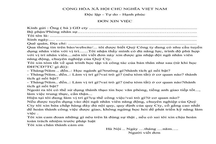 C&aacute;ch viết đơn xin việc cho sinh vi&ecirc;n mới ra trường hiệu quả