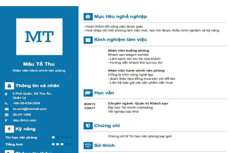 Hướng dẫn c&aacute;ch viết mẫu CV h&agrave;nh ch&iacute;nh văn ph&ograve;ng