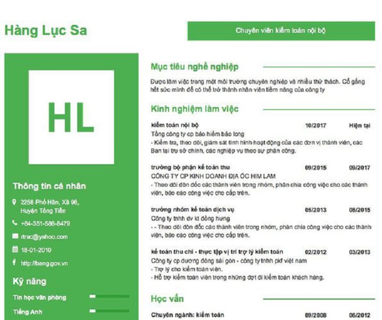 Hướng dẫn viết CV kiểm to&aacute;n vi&ecirc;n