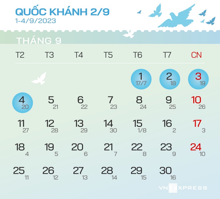 lịch nghỉ quốc kh&aacute;nh