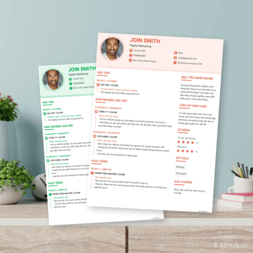 Mẫu CV Dòng thời gian đơn giản